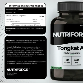 Tongkat ali dose, bienfaits, traçabilité