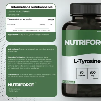 L-tyrosine dose, bienfaits, traçabilité