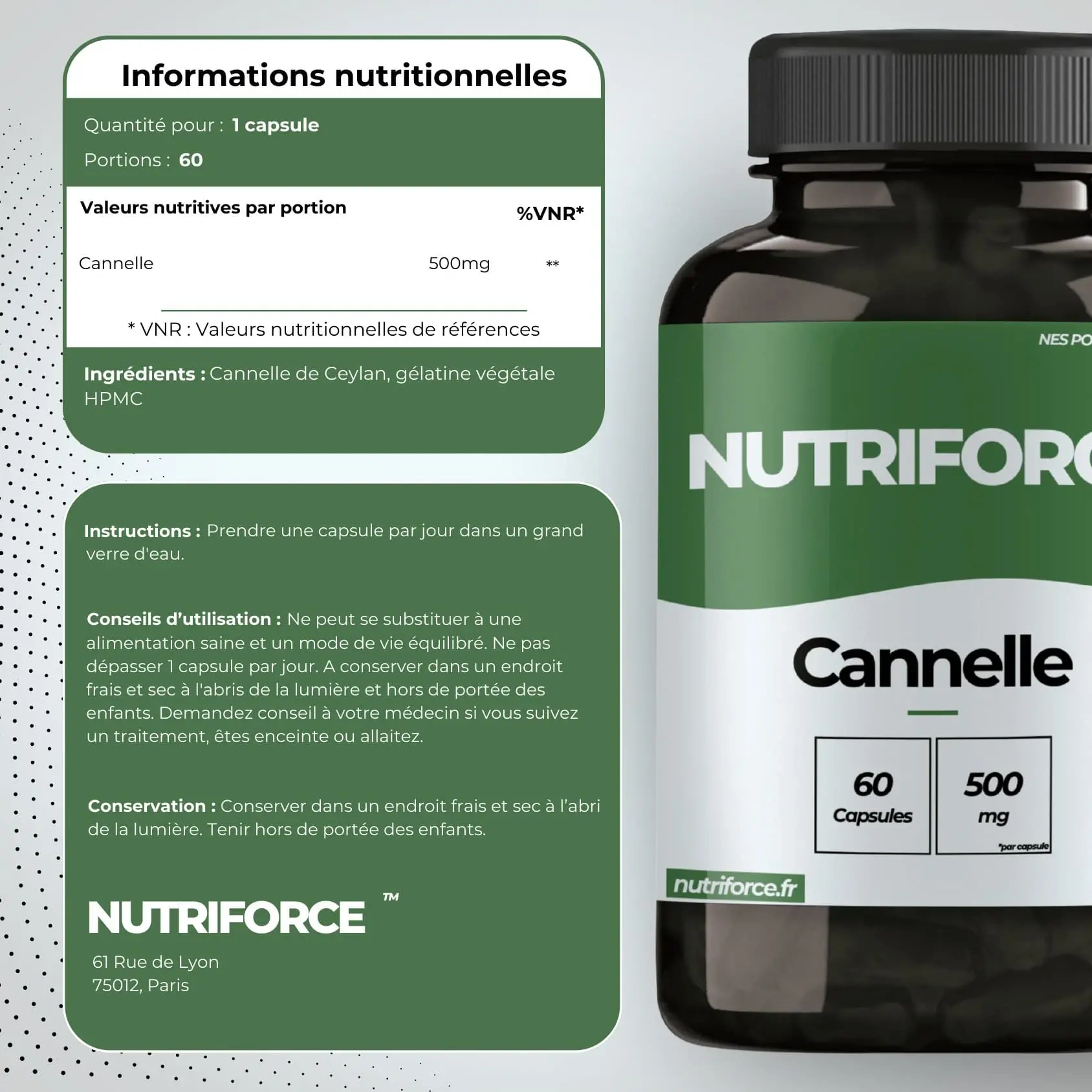 cannelle de ceylan complément alimentaire en capsules