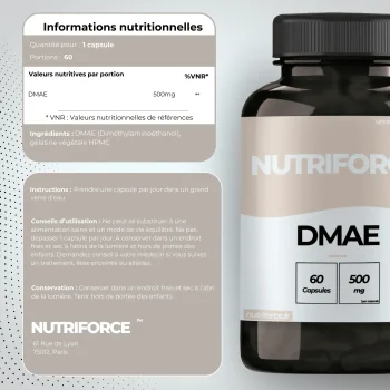 DMAE dose, bienfaits, traçabilité