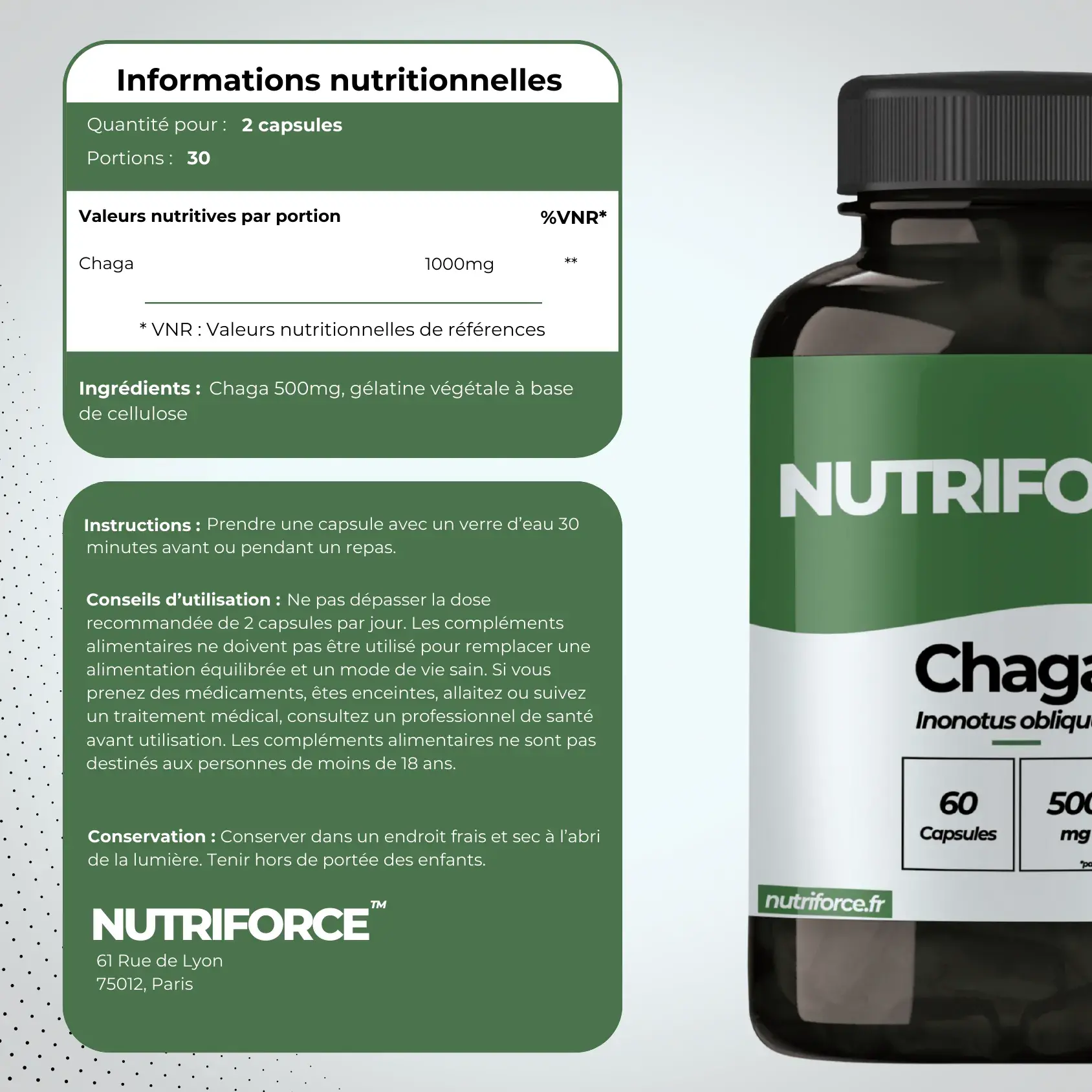 Chaga dose, bienfaits, traçabilité