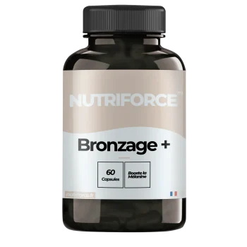 Bronzage + pharmacie, complément alimentaire, gélules avec de nombreux bienfaits