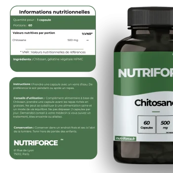 Chitosan dose, bienfaits, traçabilité