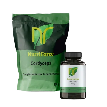 photo de compléments alimentaires de cordyceps sinensis militairs, un complément naturel de champignon.