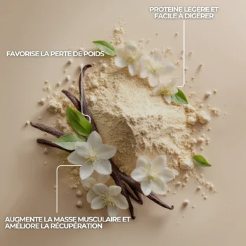 poudre de whey protéine bio française à la vanille en isolat de 1kg