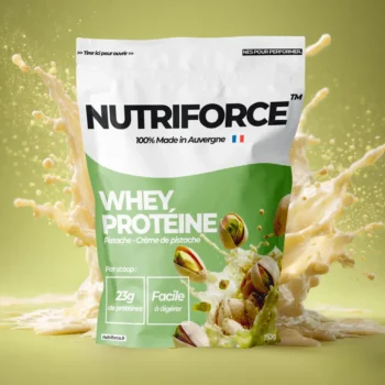 sachet de whey protéine isolate à la pistache naturelle, bio et française