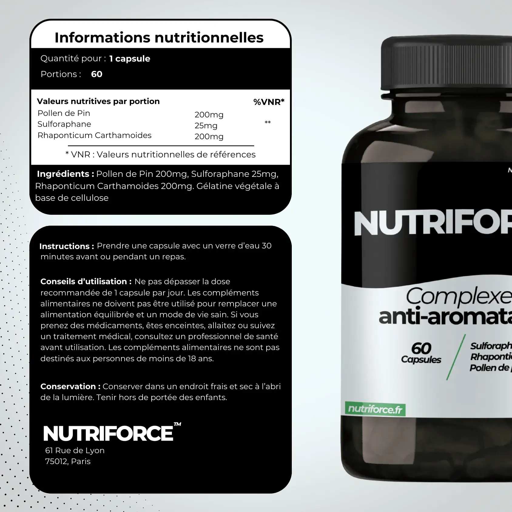 Complexe anti aromatase dose, bienfaits, traçabilité