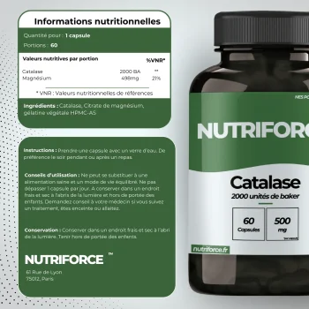 Catalase dose, bienfaits, traçabilité