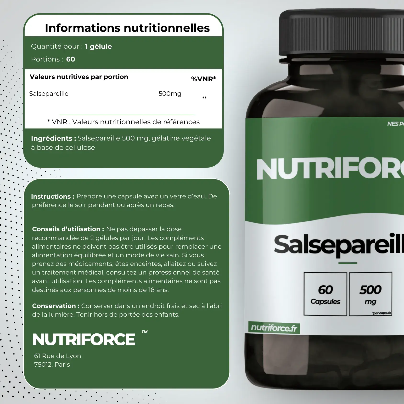 Salsepareille dose, bienfaits, traçabilité
