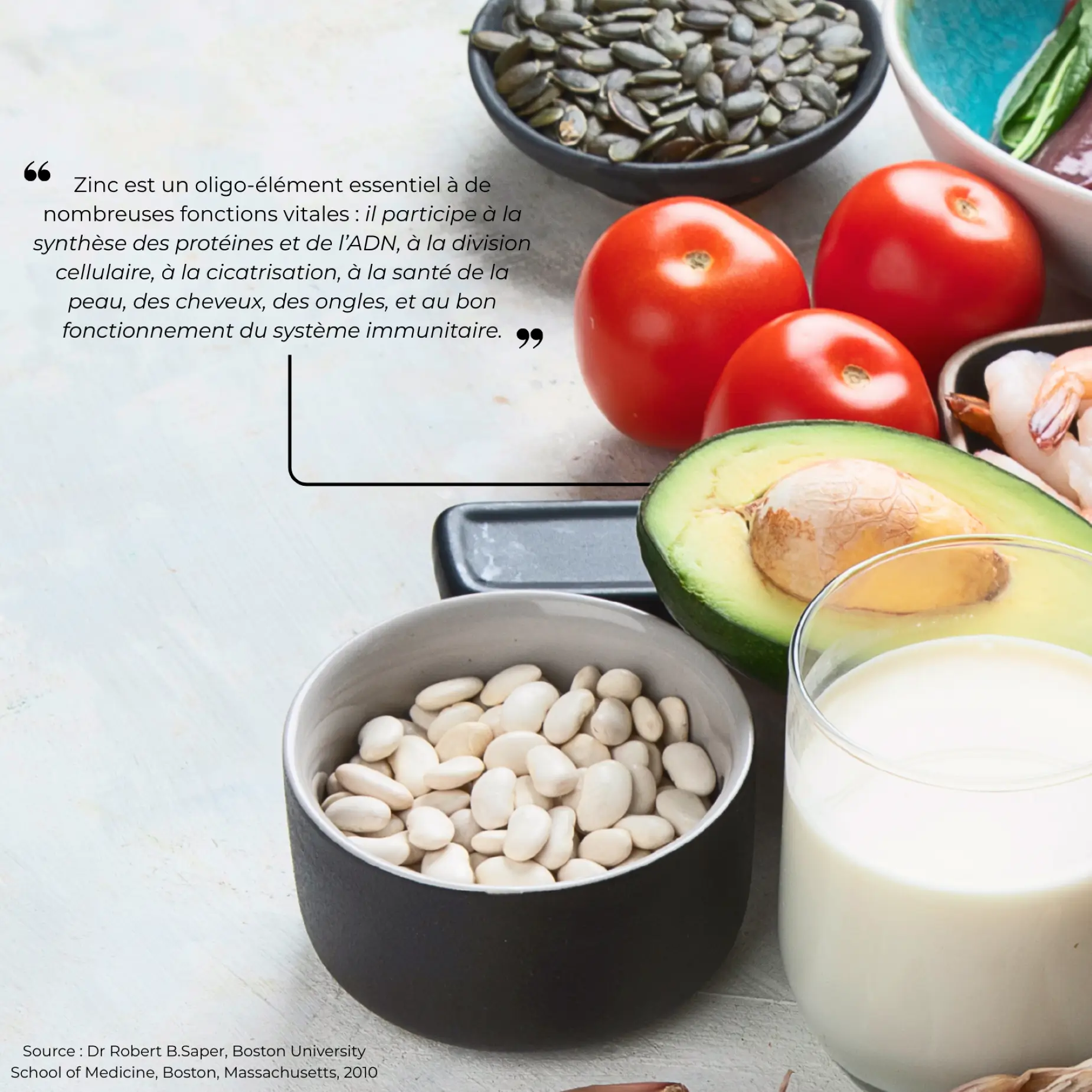 Aliments avec zinc et meilleures formes