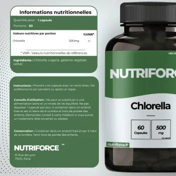 Chlorella en gélules pour le bien-être et l'élimination des métaux lourds