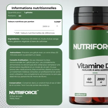 Complément alimentaire vitamine D3, tracabilité, test, livraison et pharmacie