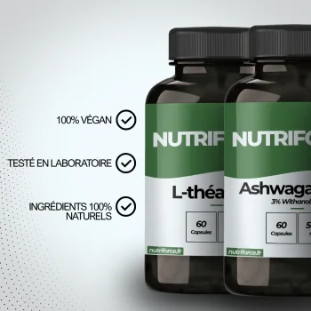 L-théanine et ashwagandha pur et naturel, traçabilité