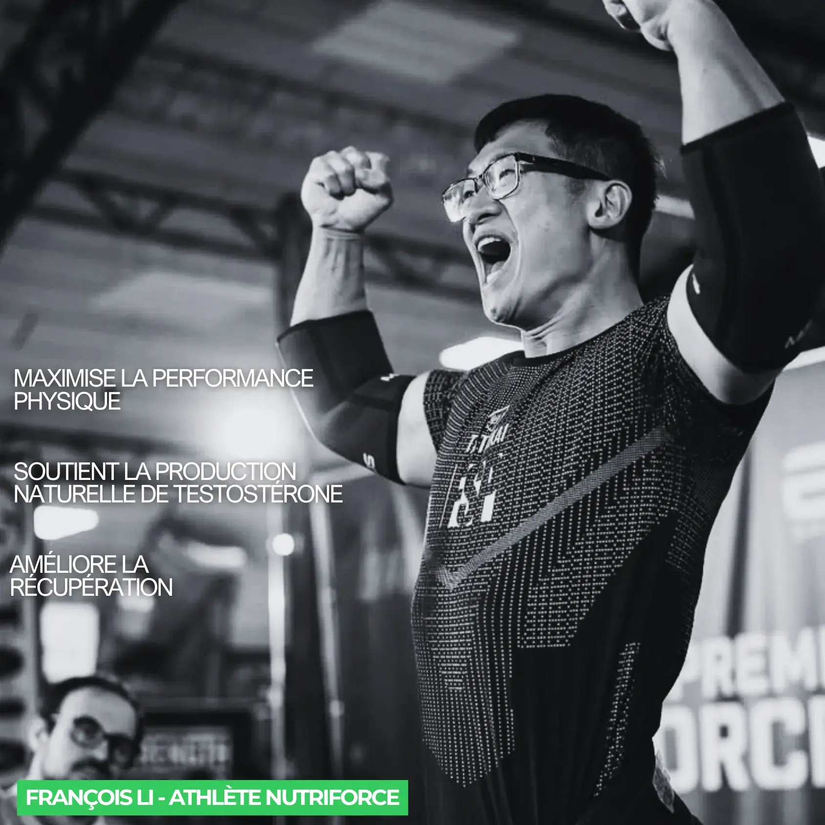 Pack gain de force, homme performant, test clinique réalisée par nutriforce