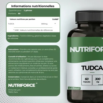 TUDCA pur et naturel, valeur nutritionnelle, livraison et pharmacie